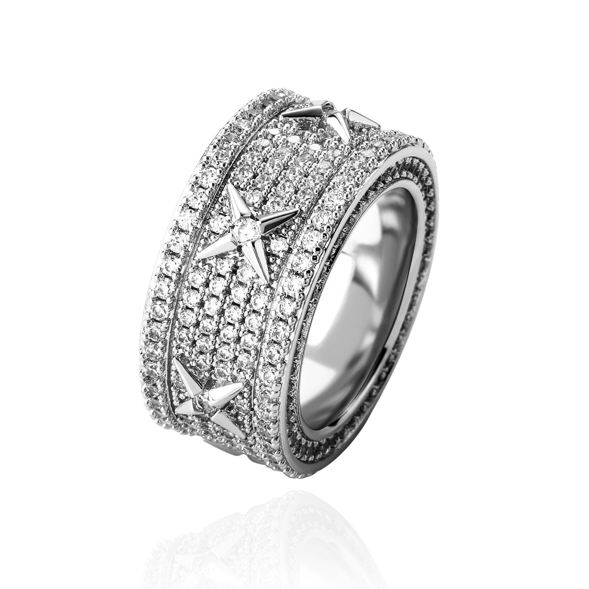 Copper Plated Real Gold Retro Zircon Ring
