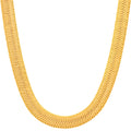 LIFETIME JEWELRY 7mm Flexible Herringbone Chain Necklace 24k Real Gold Plated (24 inches Gold)