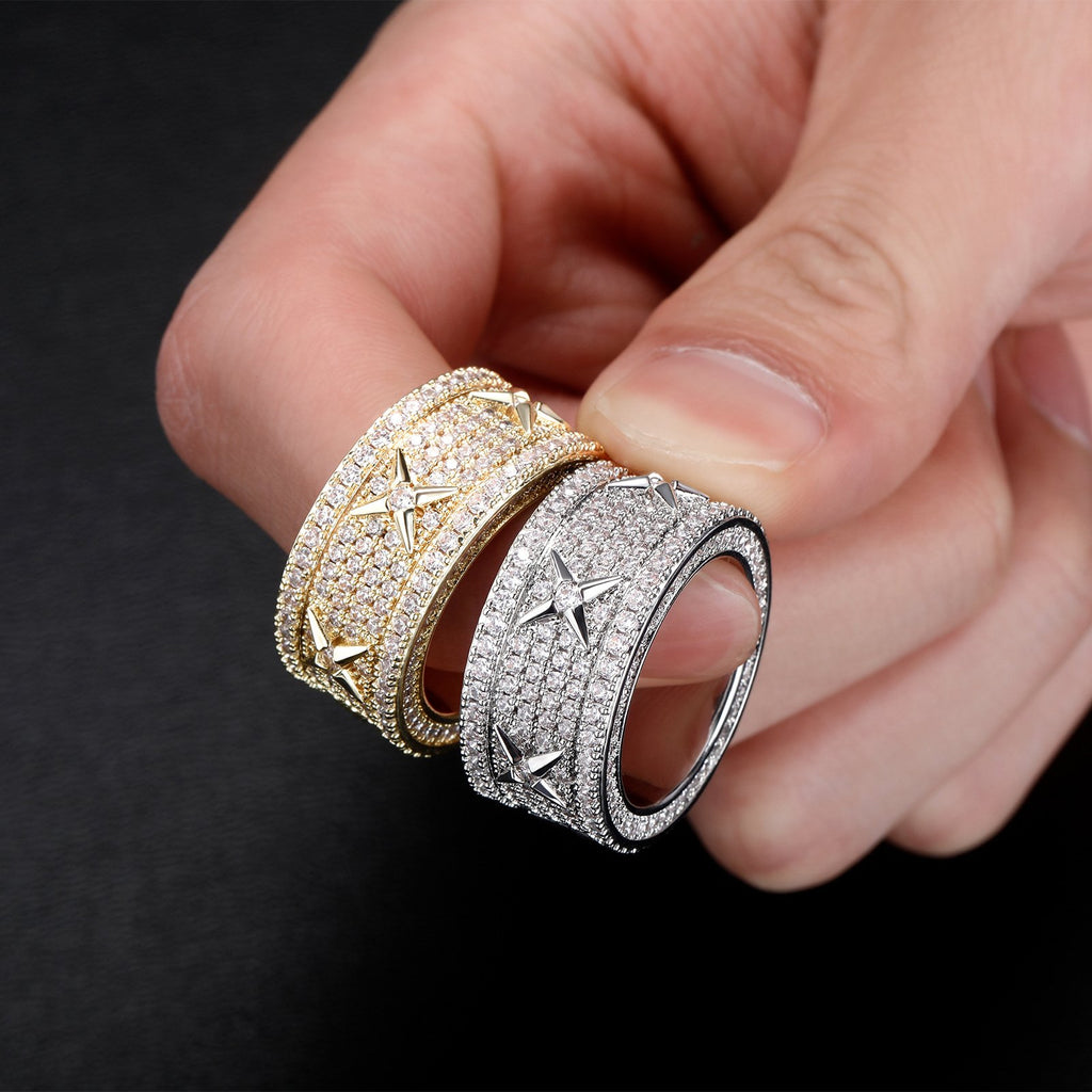 Copper Plated Real Gold Retro Zircon Ring