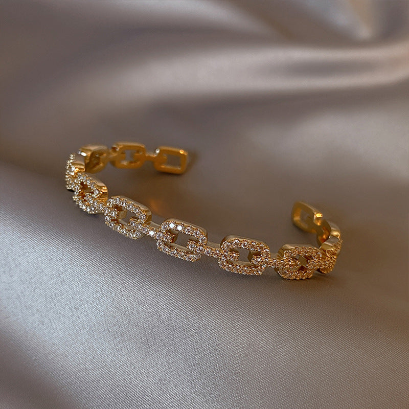 Light Luxury Real Gold Electroplated Zircon Bracelet