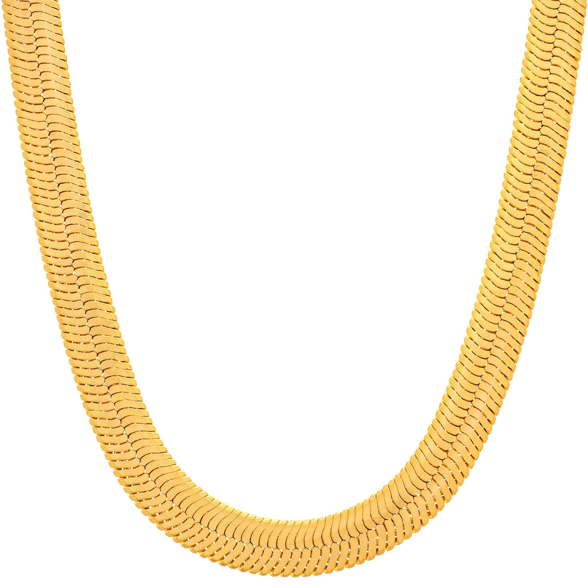 LIFETIME JEWELRY 7mm Flexible Herringbone Chain Necklace 24k Real Gold Plated (24 inches Gold)